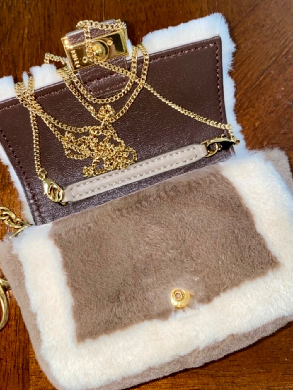 FENDI $1350 Mink Nano Baguette Bag w/ 4 Ways to Wear